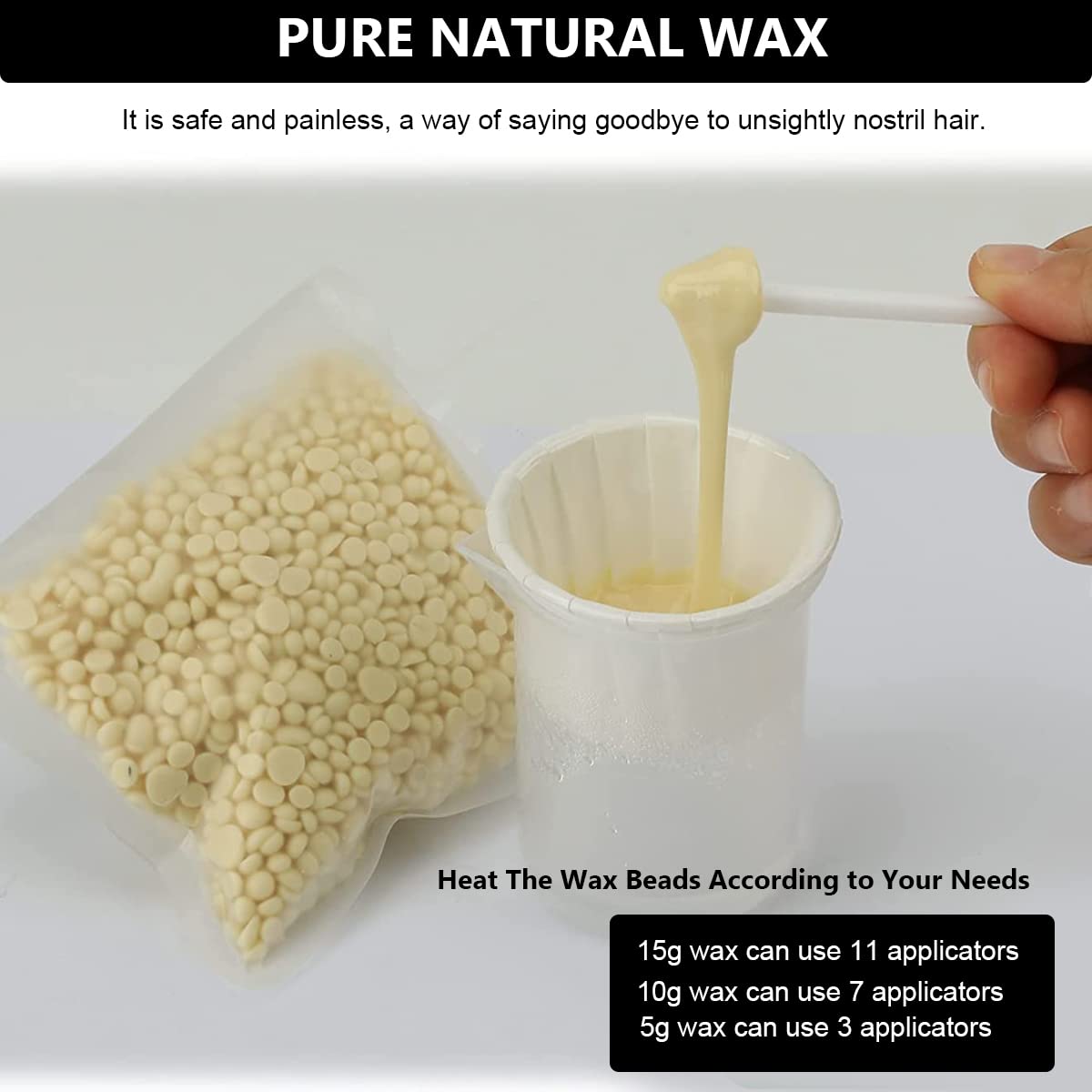 MAYCREATE Nose Wax Kit for Men Women, Eyebrows Ears Lips Facial Nose Hair Removal Wax, 50g Wax, 10 Applicators, 5 Wooden Stick, 10 Little Cups, 1 Protect Sticker, 1 Measuring Cup MAYCREATE Nose Wax Kit for Men Women, Eyebrows Ears Lips Facial Nose Hair Removal Wax, 50g Wax, 10 Applicators, 5 Wooden Stick, 10 Little Cups, 1 Protect Sticker, 1 Measuring Cup